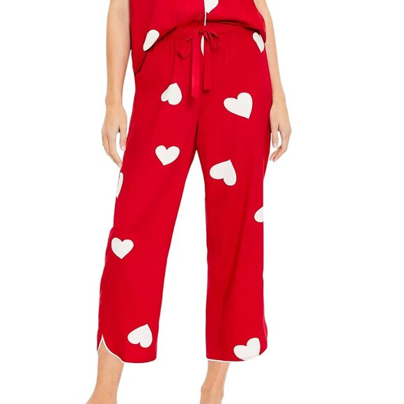 Loft Sleep Scattered Heart Pajama Pants Tango Red Plus Size 1X NWT - Picture 1 of 5